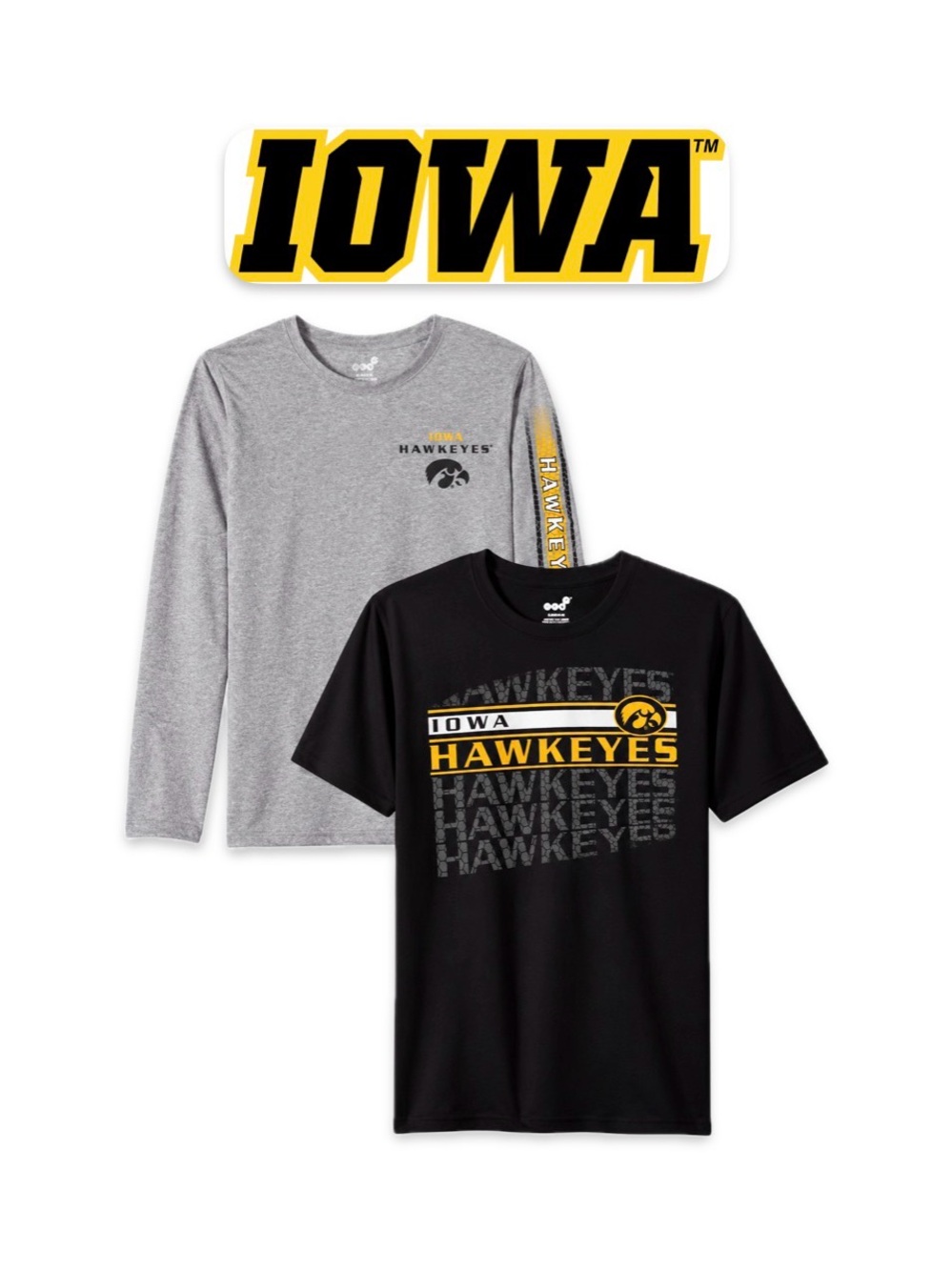 NWT Lot of 2x [Gen2] Iowa Hawkeyes NCAA Performance Shirts Youth L